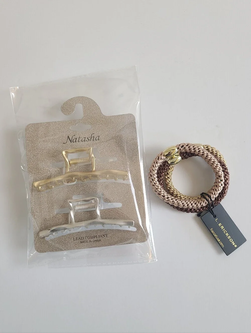 NEW Natasha Hair Clips & L. Ericksom Hair Ties Bundle